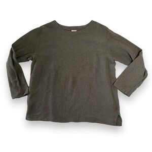 Marc Ware Lagenlook Textured Green Black Boxy Top Size XL